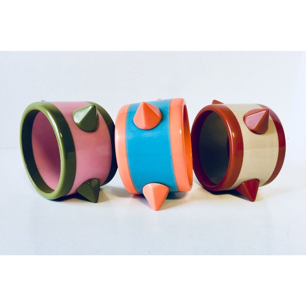 Extra Dimensional Spikes Resin Bangle Bracelet Co… - image 1